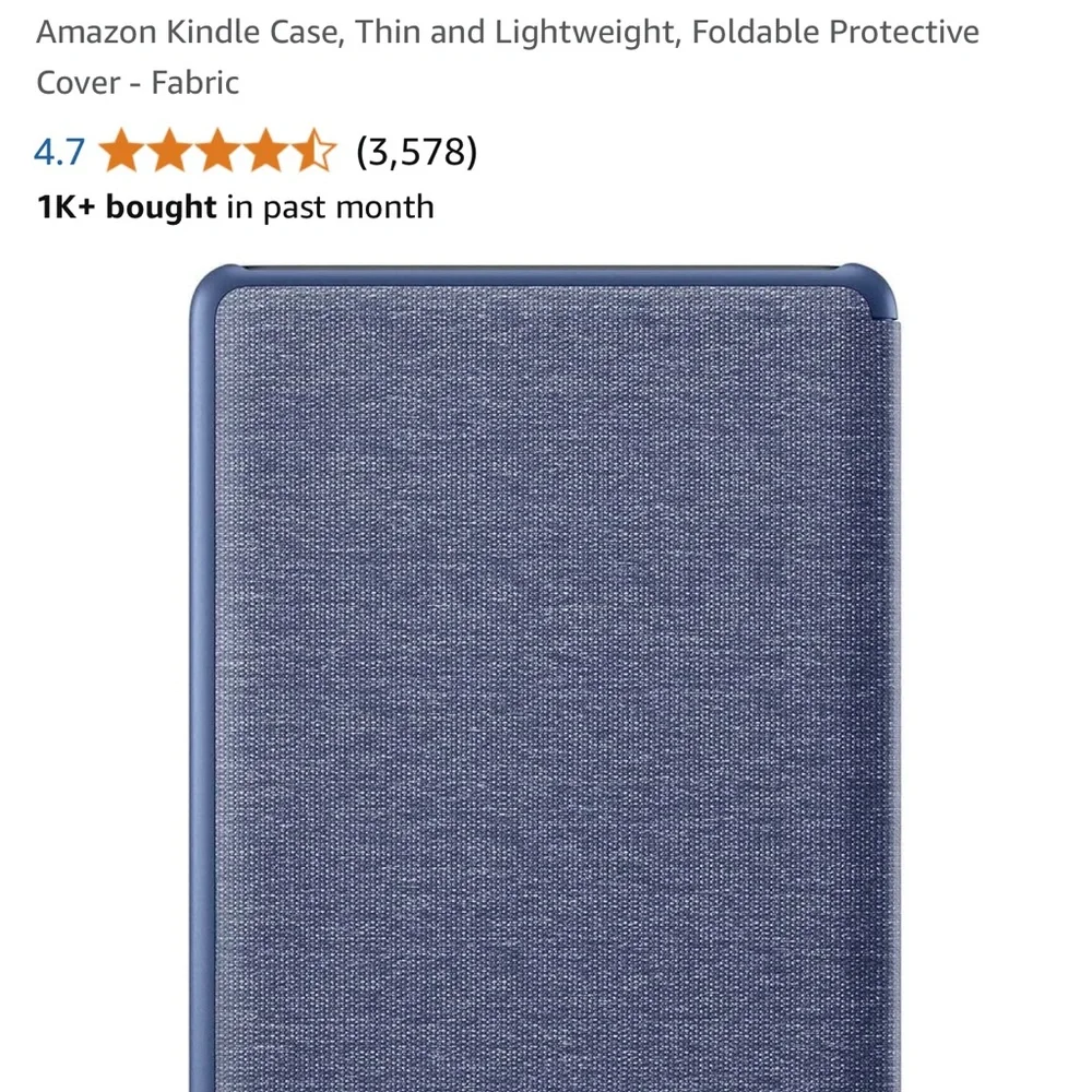 Kindle Case - Blue Fabric Cover
